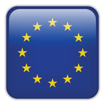 Vector - Europe Flag Smartphone Application Square Buttons
