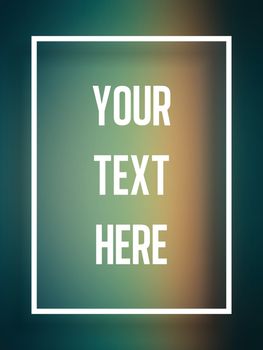 Vector - Blur text frame blue green and orange background