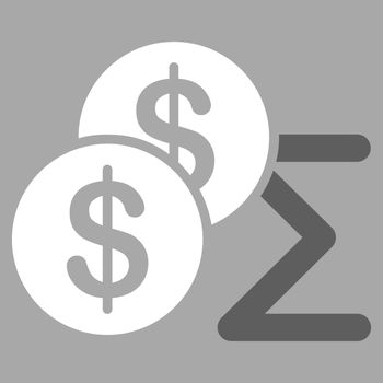Summary icon from Business Bicolor Set. This flat vector symbol uses dark gray and white colors, rounded angles, and isolated on a silver background.