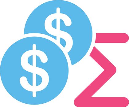 Summary icon from Business Bicolor Set. This flat vector symbol uses pink and blue colors, rounded angles, and isolated on a white background.