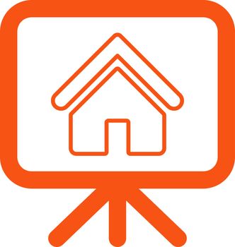 Project icon. Vector style is flat symbols, orange color, rounded angles, white background.