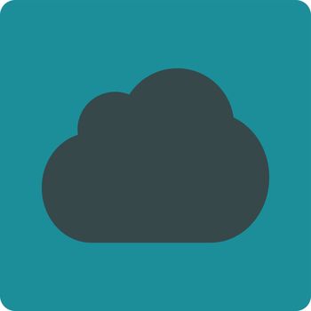 Cloud icon. This rounded square flat button is drawn with soft blue colors on a white background.
