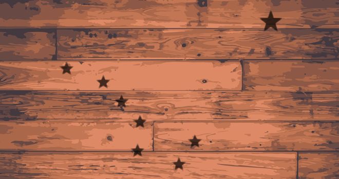 Alaska State Flag branded onto wooden planks