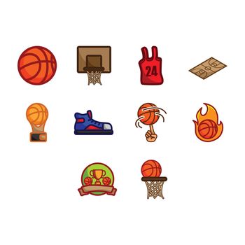 A collection of basketball related stuff icon