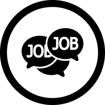 Labor Market vector icon. This flat rounded symbol uses black color and isolated on a white background.