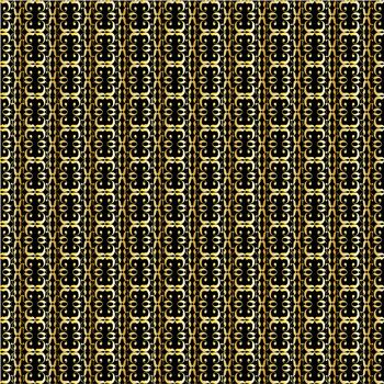 A linked gold pattern background over black