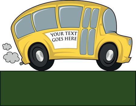 Funny illustration of a (school) bus - you can place any text on