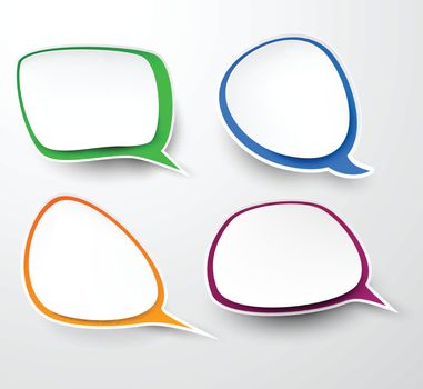 Illustration showing a set of modern speech bubbles.