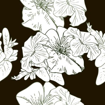 Wildflowers blooming delicate flowers background. Vector illustration
