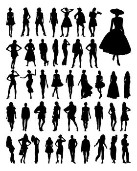 Silhouettes of fashion-vector