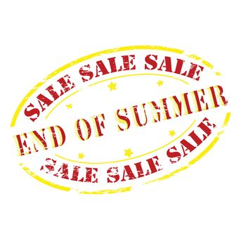 Rubber stamp with text sale end of Summer inside, vector illustration