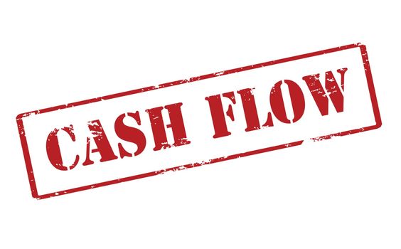 Rubber stamp with text cash flow inside, vector illustration