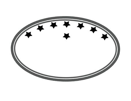 Rubber oval stamp with stars inside, vector illustration