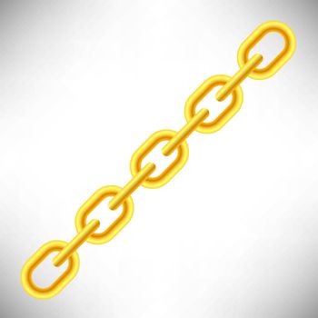 Yellow Chain Icon Isolated on White Background
