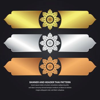 Banner and Header Thai Pattern, Vector illustration.