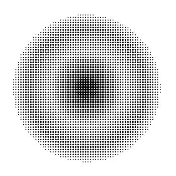Halftone Decorative Circle Isolated on White Background