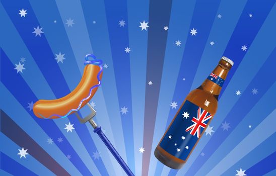 Vector Conceptual Australian Day Illustration,Eps10 Vector Gradient Mesh and Transparency Used