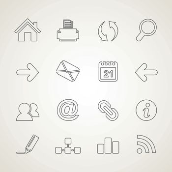 Set of outline icons. Vector illustration