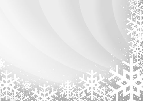 Gray Xmas Background with Snowflakes - Illustration, Vector