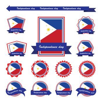Philippines independence day flags infographic design
