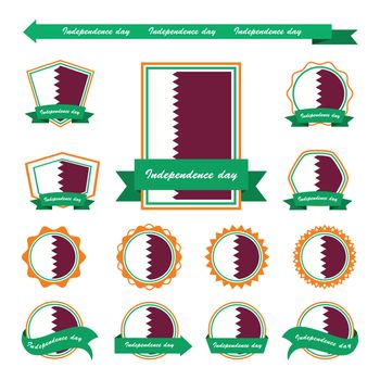 qatar independence day flags infographic design