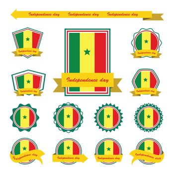 senegal independence day flags infographic design