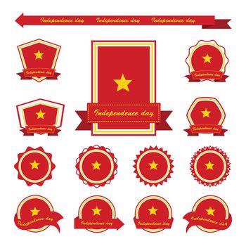 vietnam independence day flags infographic design