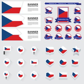 czech republic independence day, infographic, and label Set.