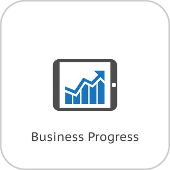 Business Progress Icon. Business Concept. Flat Design. Isolated Illustration.