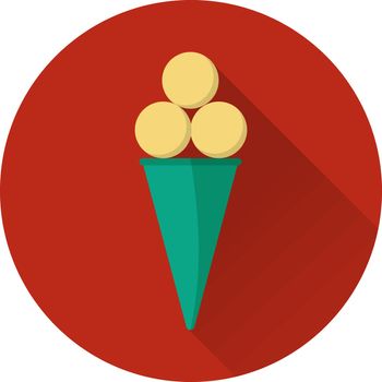 Vector illustration of flat fast food icon. Icon of ice cream for menu, cafe and restaurant. Colorful and long shadow. Element for web design. 