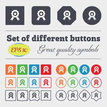 Award, Medal of Honor icon sign. Big set of colorful, diverse, high-quality buttons. Vector illustration