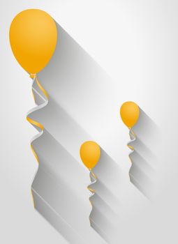 gold balloons with long shadow on gray gradient background