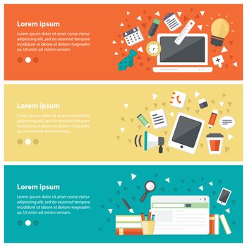 Flat design concepts for online education,online training courses, staff training, retraining, specialization, university, tutorials. Concepts for web banners and promotional materials. 