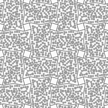Abstract geometric background. Gray seamless pattern. Monochrome texture.Dotted rectangle filled with dots.