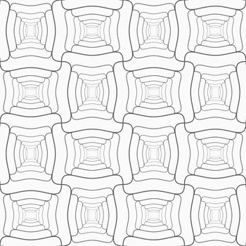 Gray seamless geometrical pattern. Simple monochrome texture. Abstract background.Slim gray offset rounded triangles.