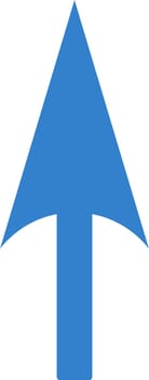 Arrow Axis Y icon from Primitive Set. This isolated flat symbol is drawn with cobalt color on a white background, angles are rounded.