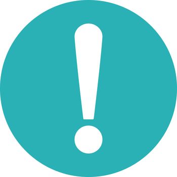 Problem icon from Primitive Set. This isolated flat symbol is drawn with cyan color on a white background, angles are rounded.