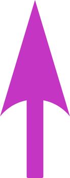 Arrow Axis Y icon from Primitive Set. This isolated flat symbol is drawn with violet color on a white background, angles are rounded.