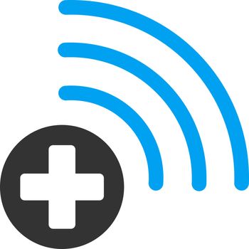 Medical Source vector icon. Style is bicolor flat symbol, blue and gray colors, rounded angles, white background.