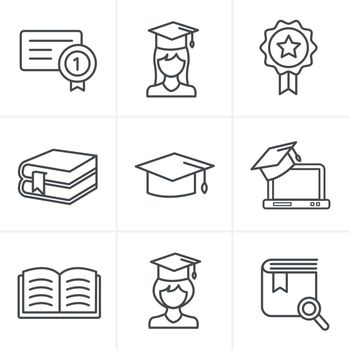 Line Icons Style Education icons set.