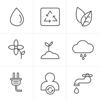 Line Icons Style Eco icons