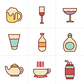 Icons Style Beverage icons