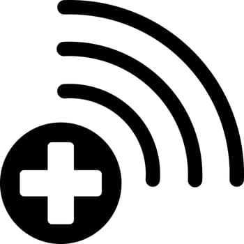 Medical Source vector icon. Style is flat symbol, black color, rounded angles, white background.