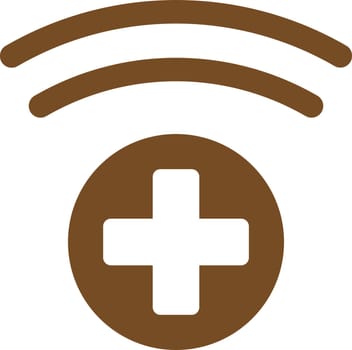 Medical Source vector icon. Style is flat symbol, brown color, rounded angles, white background.
