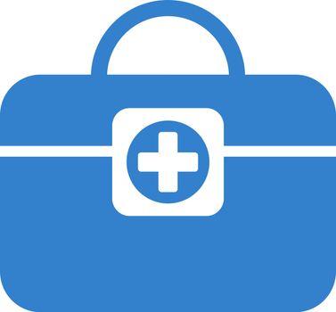 Medic Case vector icon. Style is flat symbol, cobalt color, rounded angles, white background.