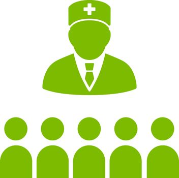 Medical Class vector icon. Style is flat symbol, eco green color, rounded angles, white background.