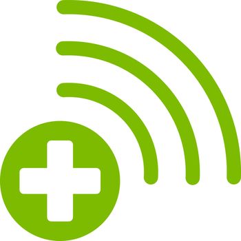 Medical Source vector icon. Style is flat symbol, eco green color, rounded angles, white background.