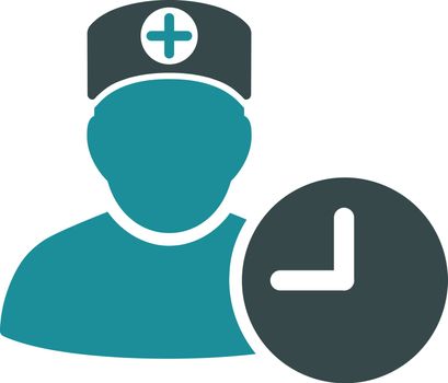 Doctor Schedule vector icon. Style is bicolor flat symbol, soft blue colors, rounded angles, white background.