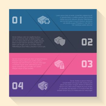 Infographic background design with box icons and options