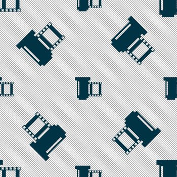 negative films icon symbol.. Seamless pattern with geometric texture. Vector illustration